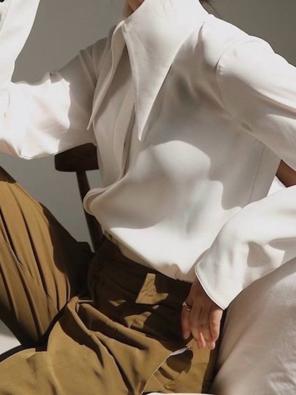 Elegant White Collared Blouse